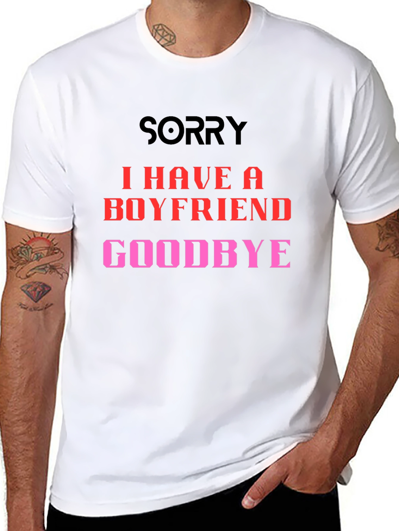 Boyfriend Alert T-Shirt - Sorry Goodbye Slogan