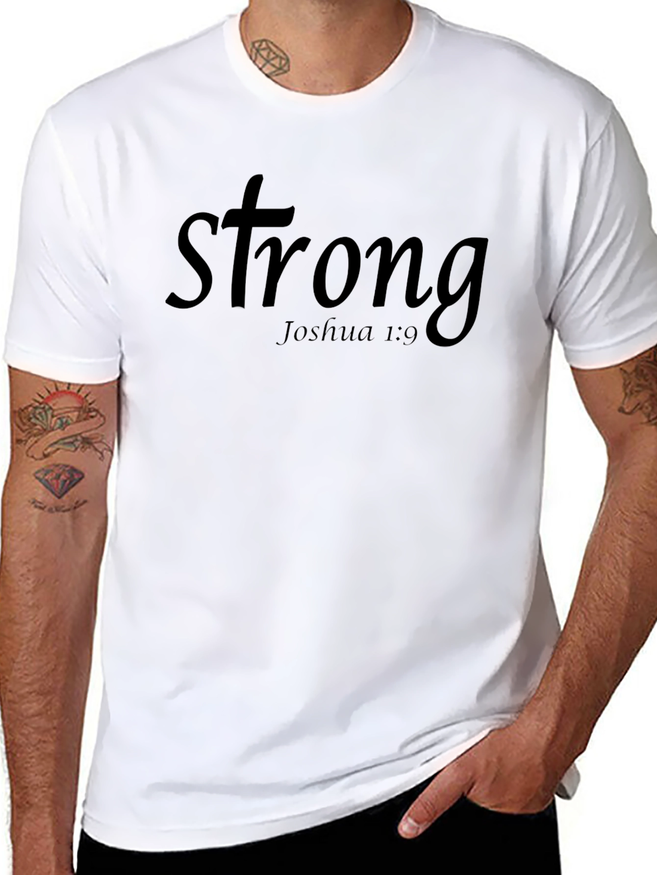 Strong Joshua 1:9 T-Shirt - Christian Inspired Design