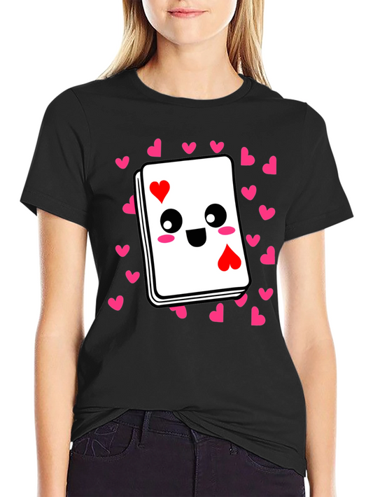 Ace of Hearts Kawaii T-Shirt - Playful Valentines Day Tee
