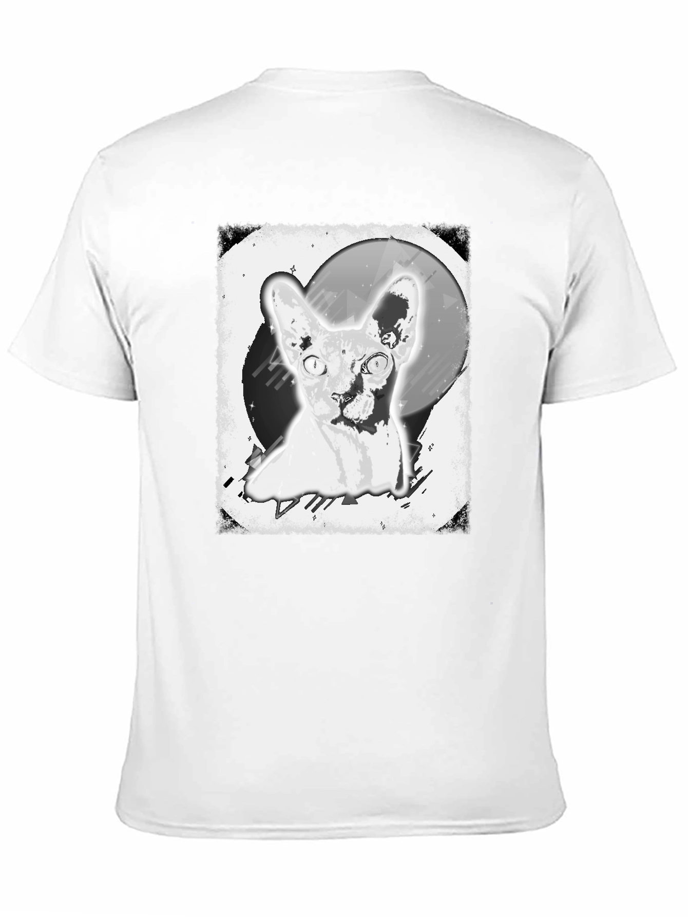Sphynx Cat Graphic Tee - Unisex Black T-Shirt