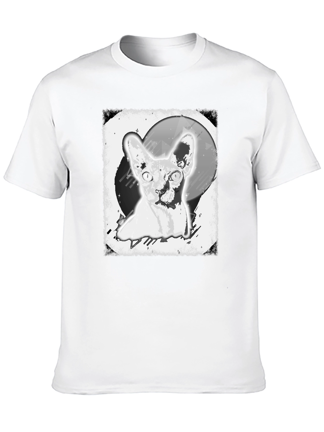 Sphynx Cat Graphic Tee - Unisex Black T-Shirt