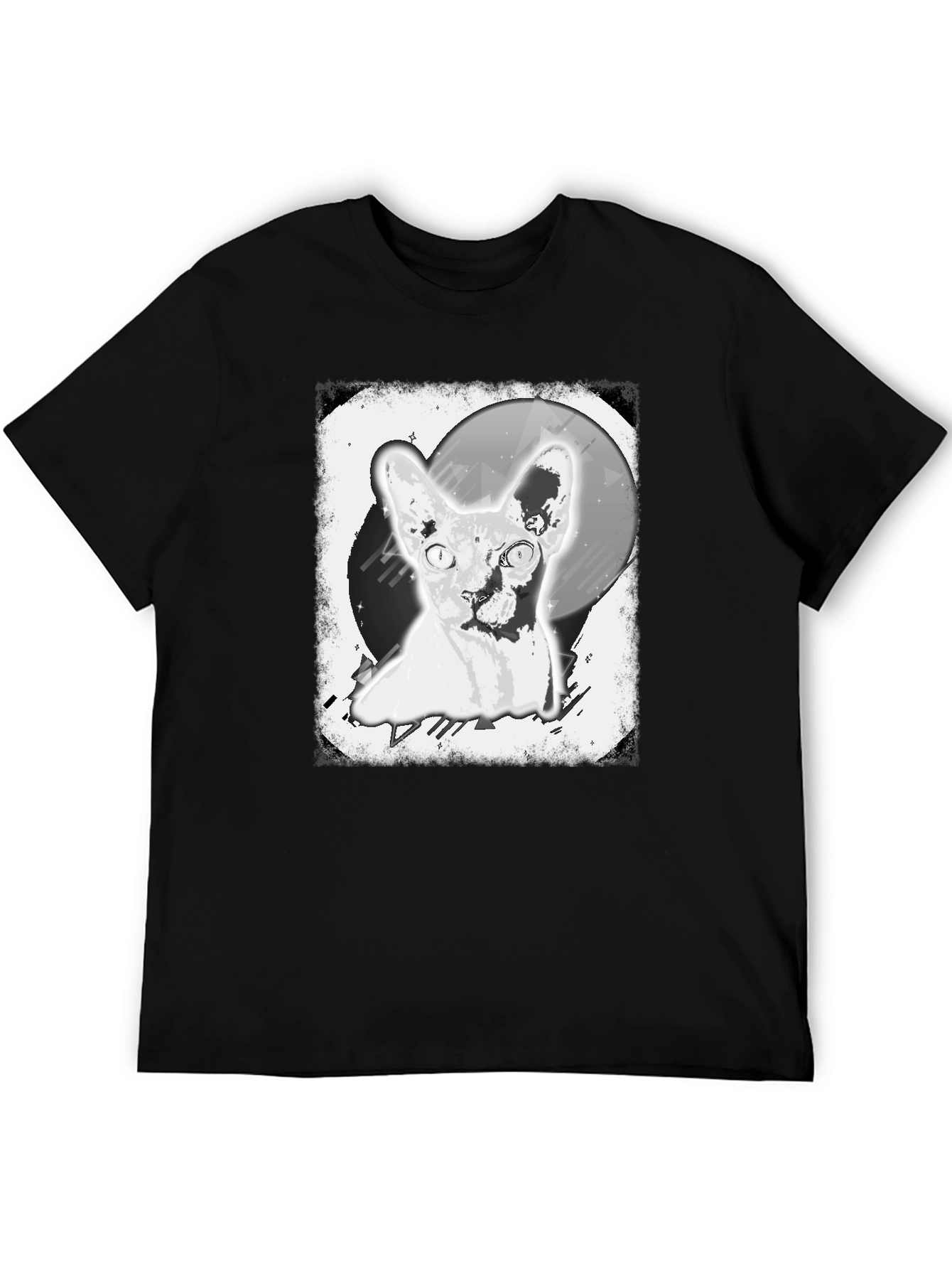 Sphynx Cat Graphic Tee - Unisex Black T-Shirt