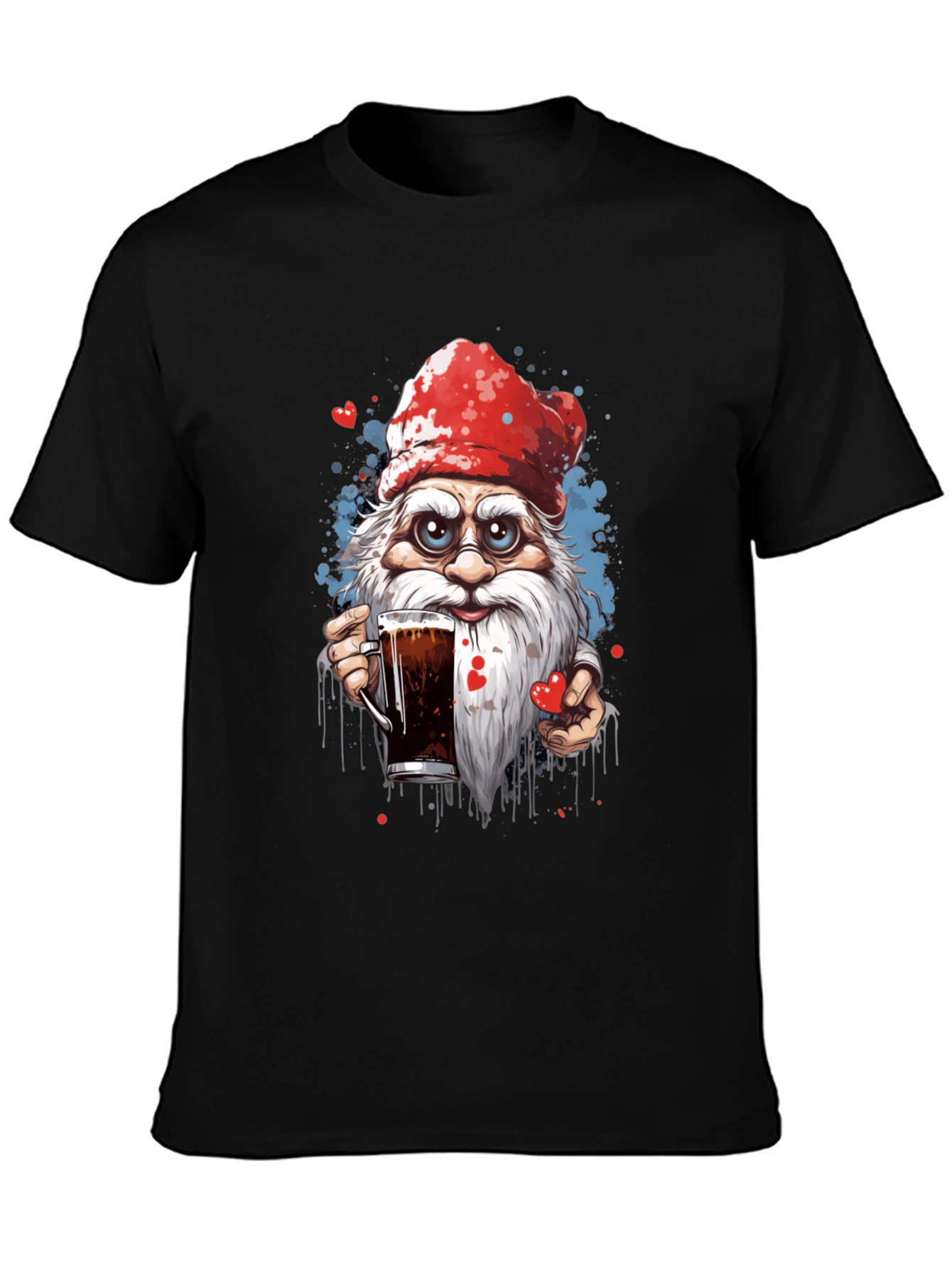 Holiday Gnome Drinking Beer Graphic Tee