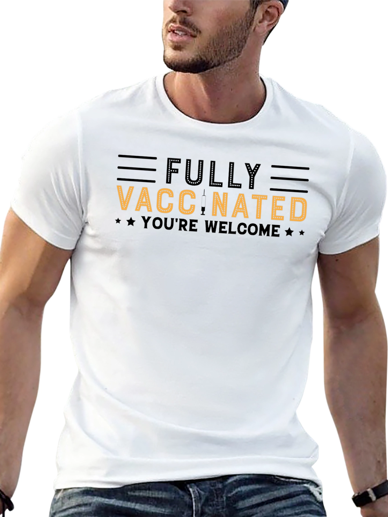 Fully Vaccinated Novelty Graphic T-Shirt