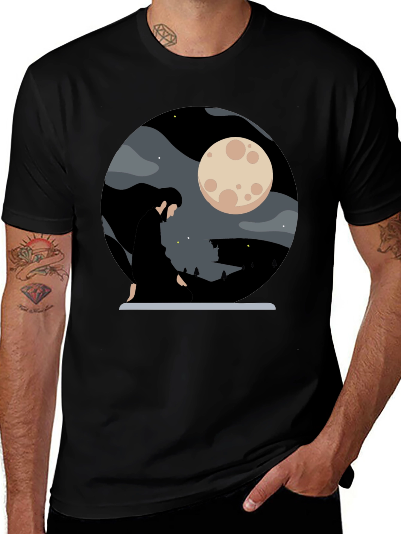 Moonlit Silhouette Graphic Tee