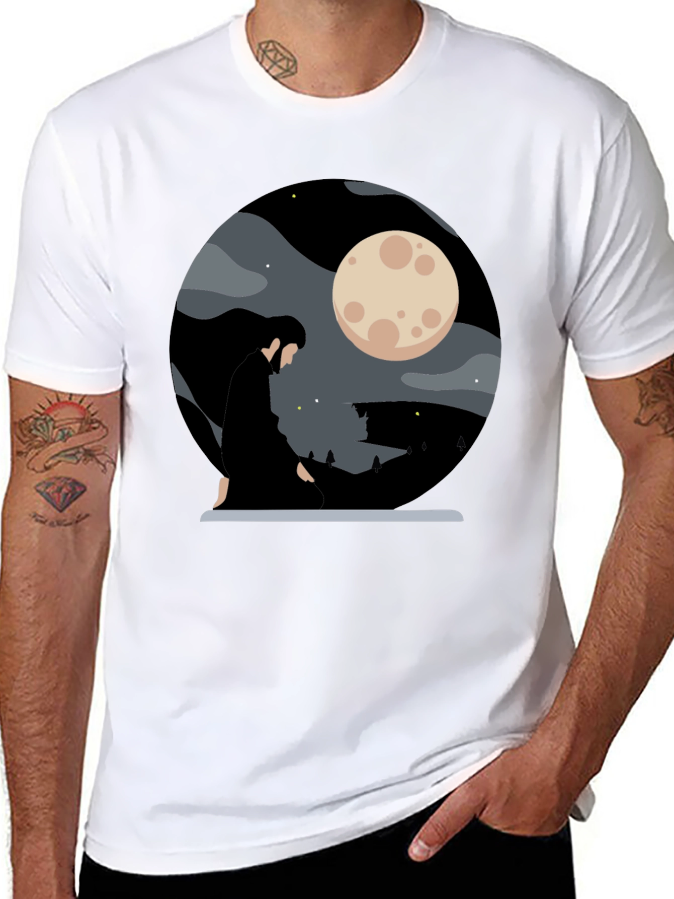 Moonlit Silhouette Graphic Tee