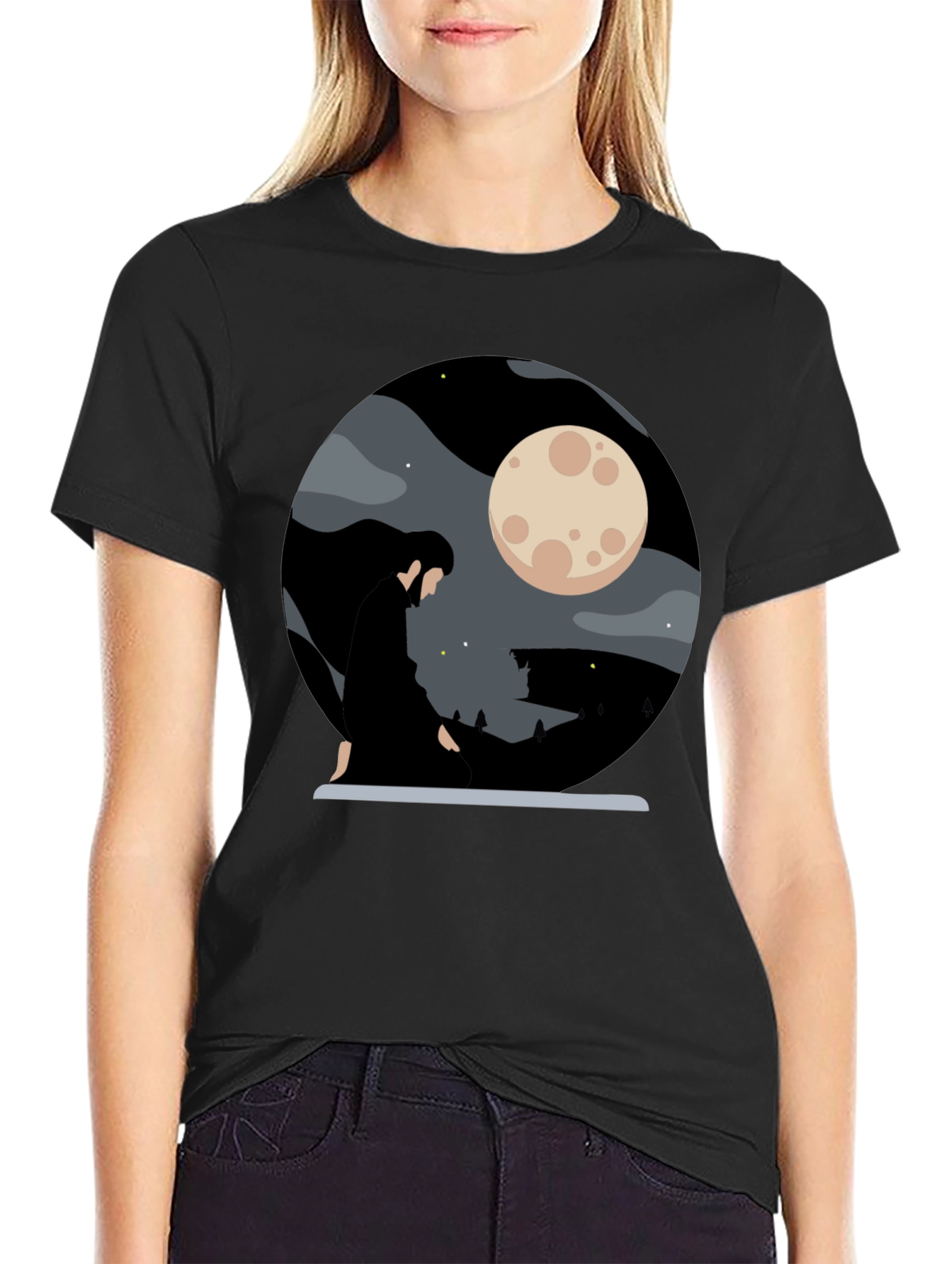Moonlit Silhouette Graphic Tee