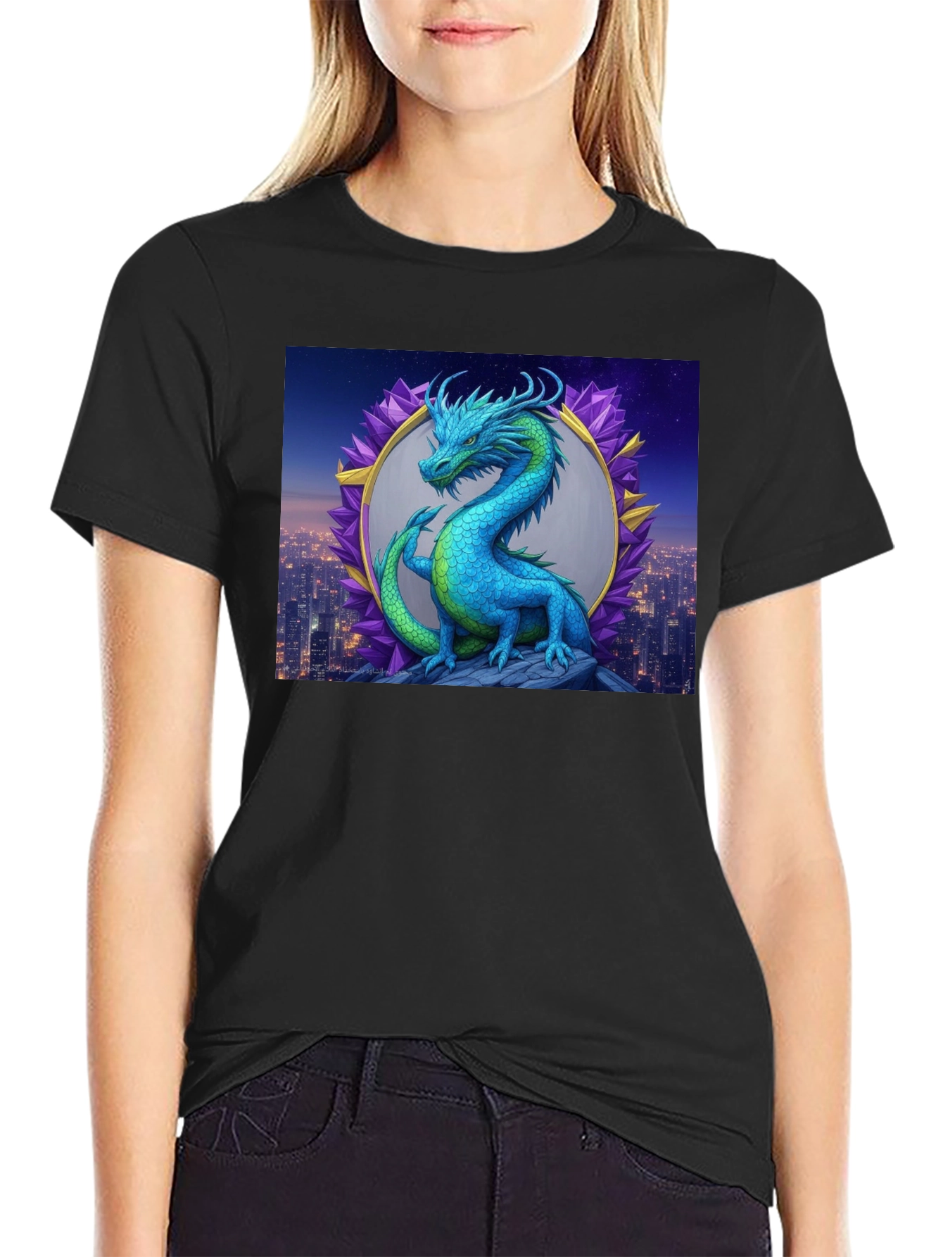 Dragon Cityscape T-Shirt - Unique Graphic Tee