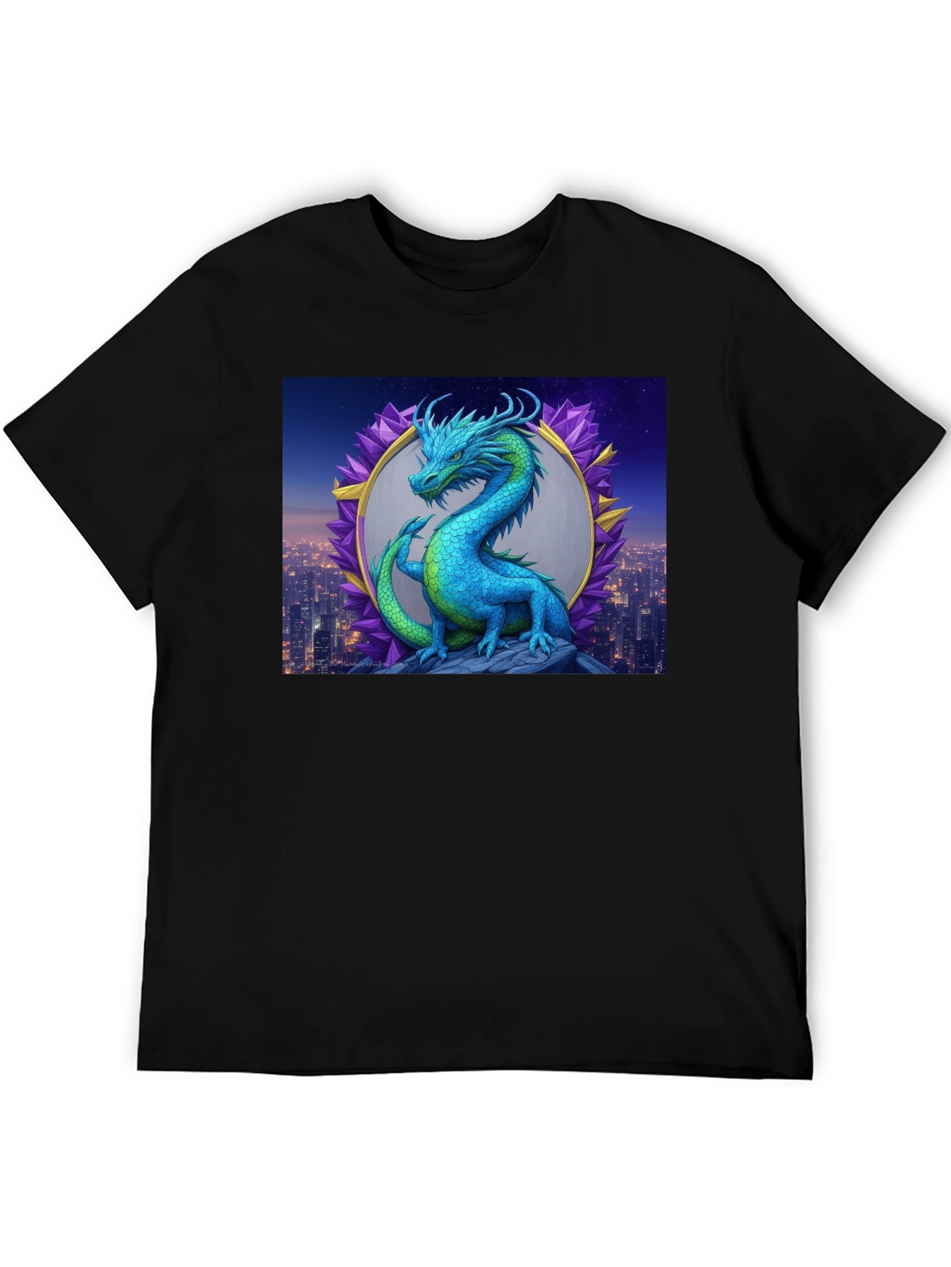 Dragon Cityscape T-Shirt - Unique Graphic Tee
