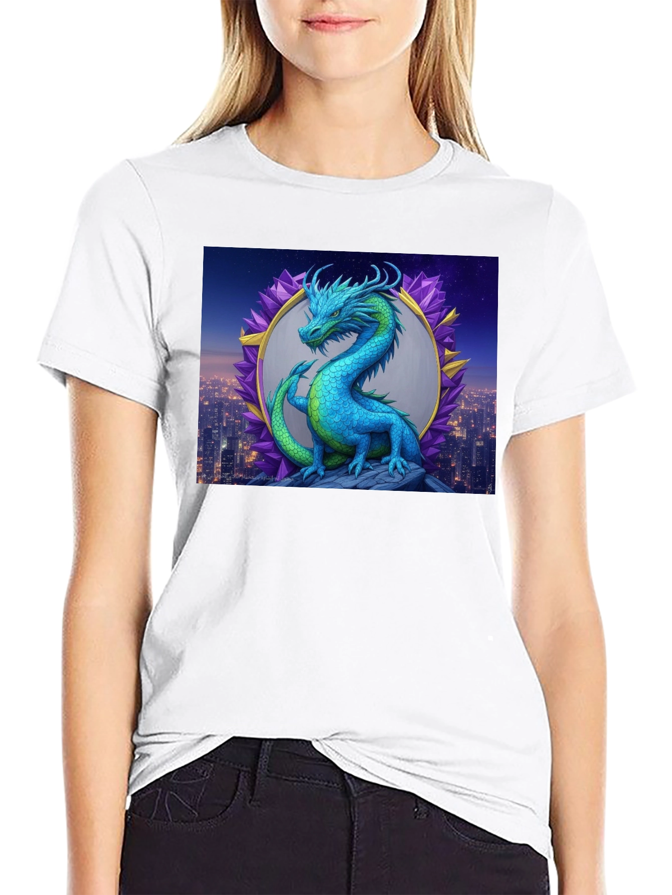 Dragon Cityscape T-Shirt - Unique Graphic Tee