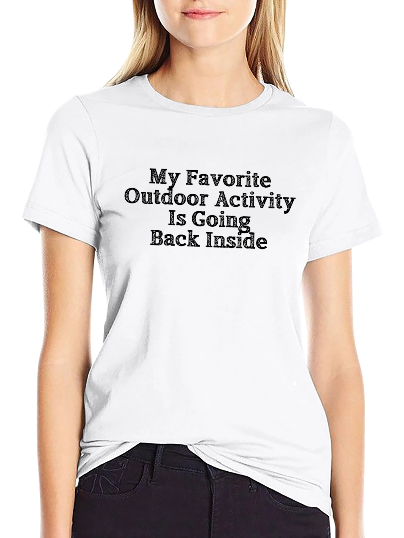 Funny My Favorite Outdoor Activity Black T-Shirt
