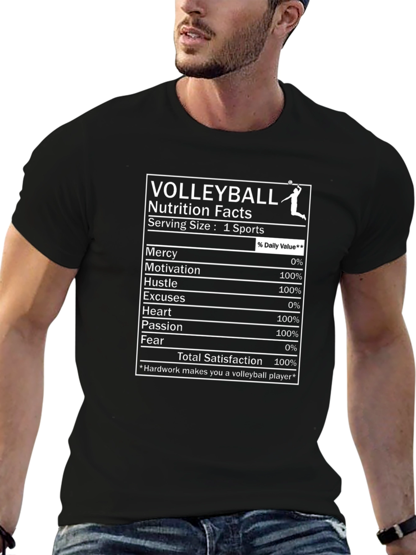 Volleyball Nutrition Facts T-Shirt