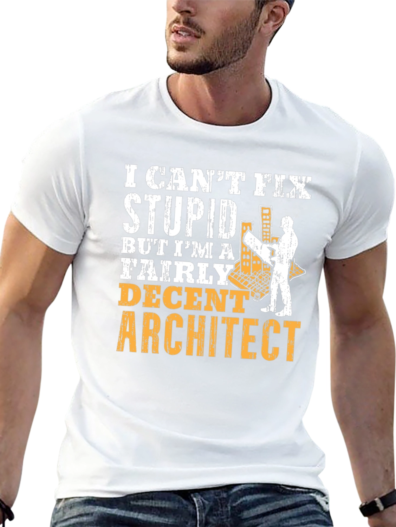 Architect Humor Graphic Tee - Cant Fix Stupid