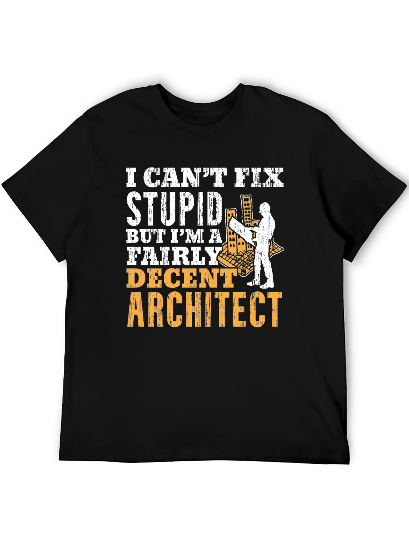 Architect Humor Graphic Tee - Cant Fix Stupid