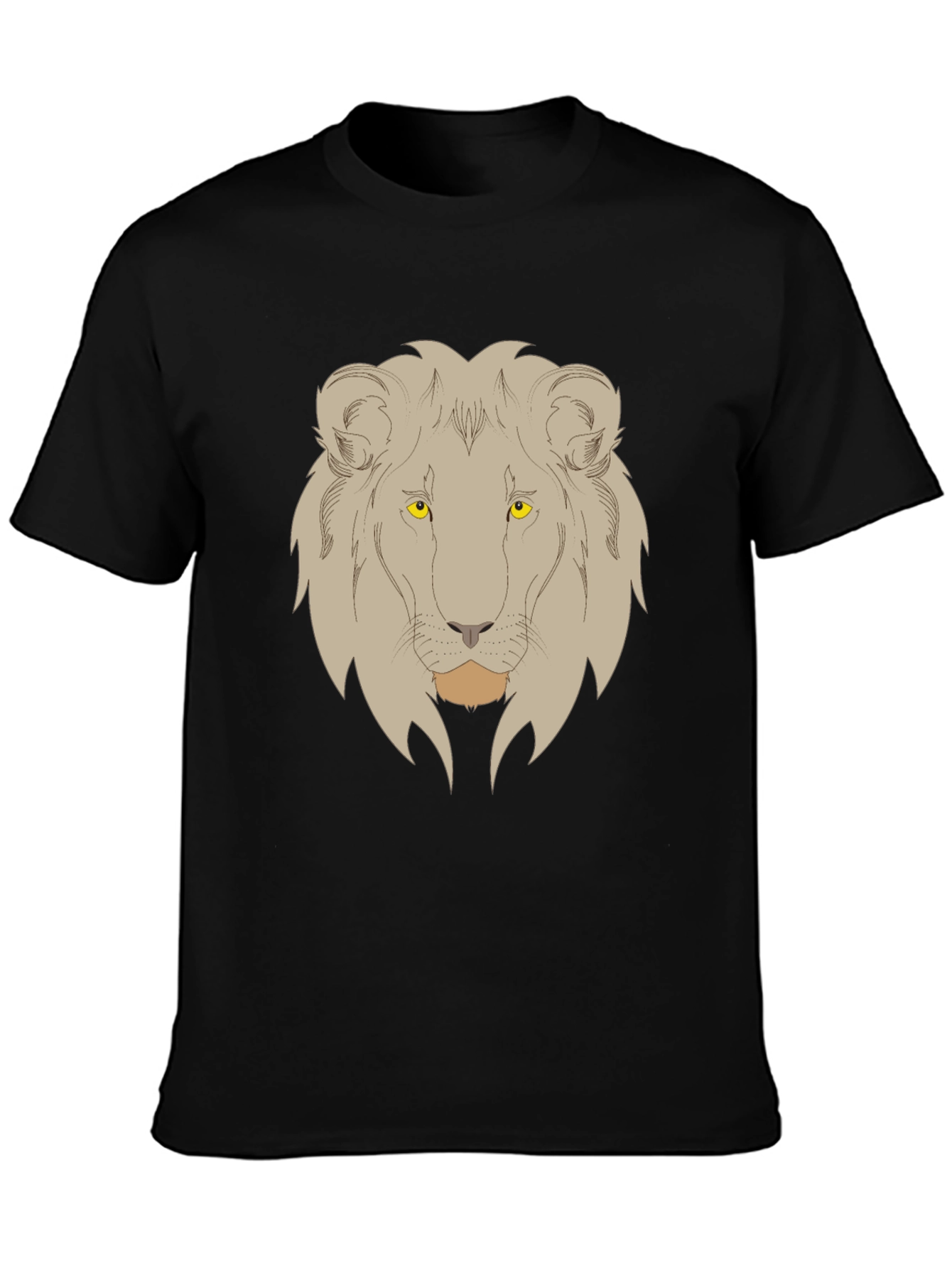 Lion Graphic Print Mens Black T-Shirt