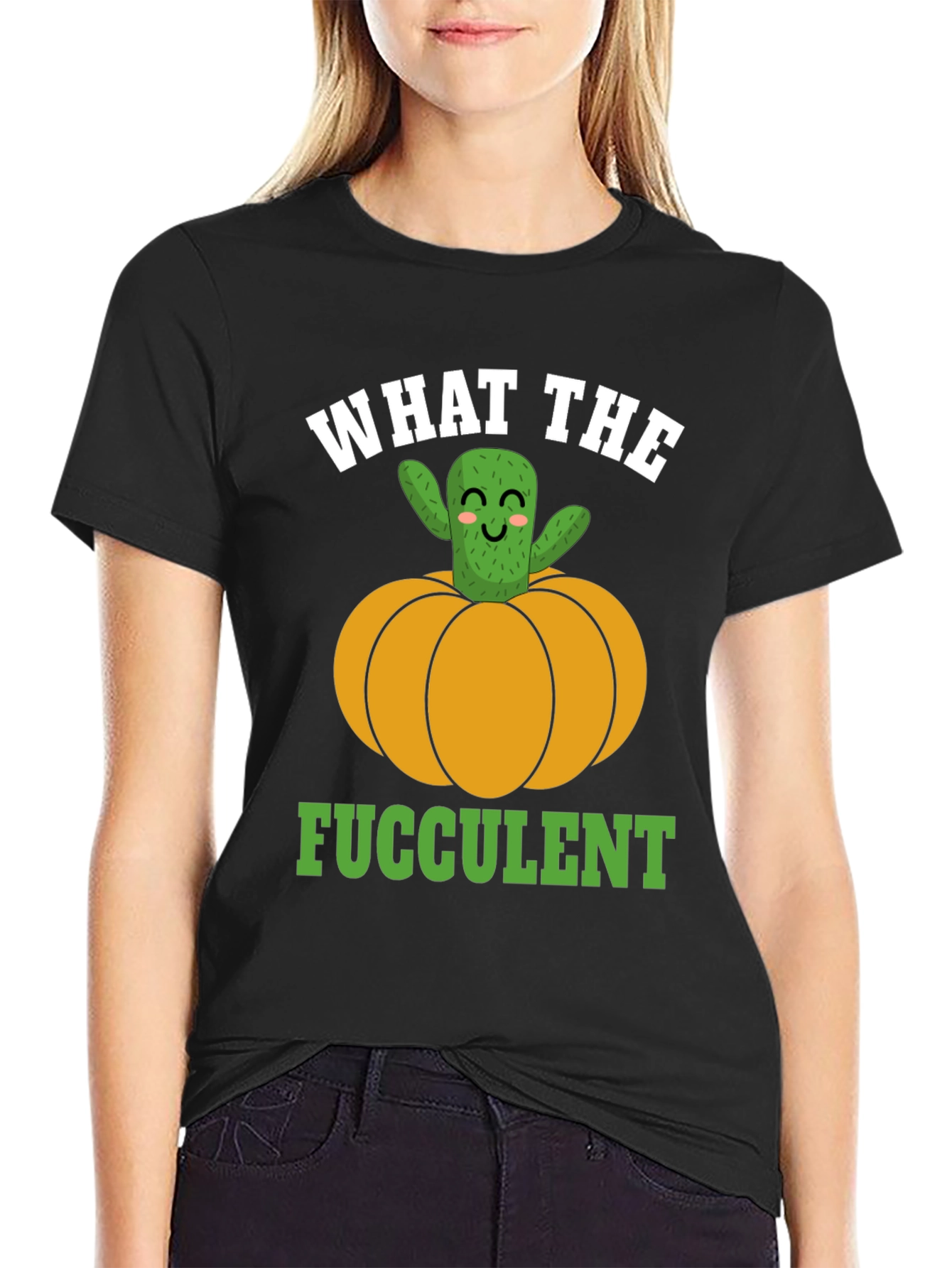 What the Fucculent Cactus Pumpkin Graphic T-Shirt