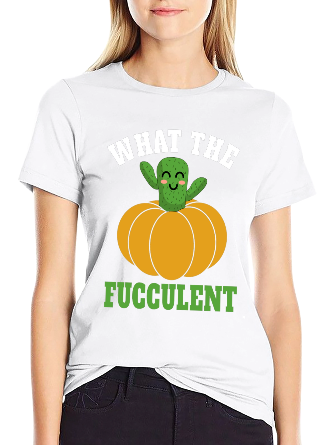 What the Fucculent Cactus Pumpkin Graphic T-Shirt