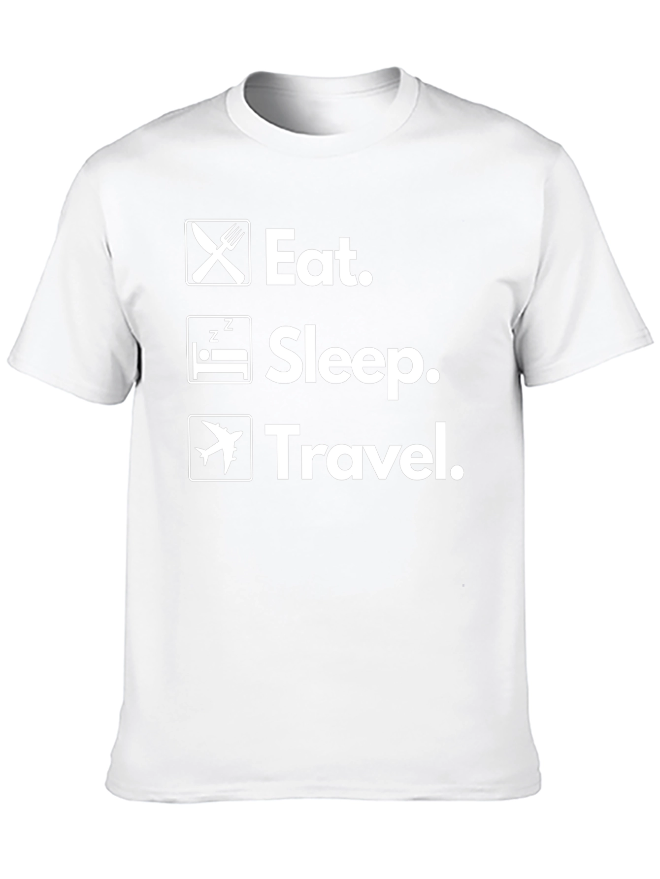 Eat Sleep Travel T-Shirt - Black Cotton