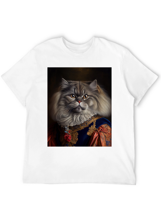 Cat Royalty T-Shirt - Humorous Feline Portrait Tee