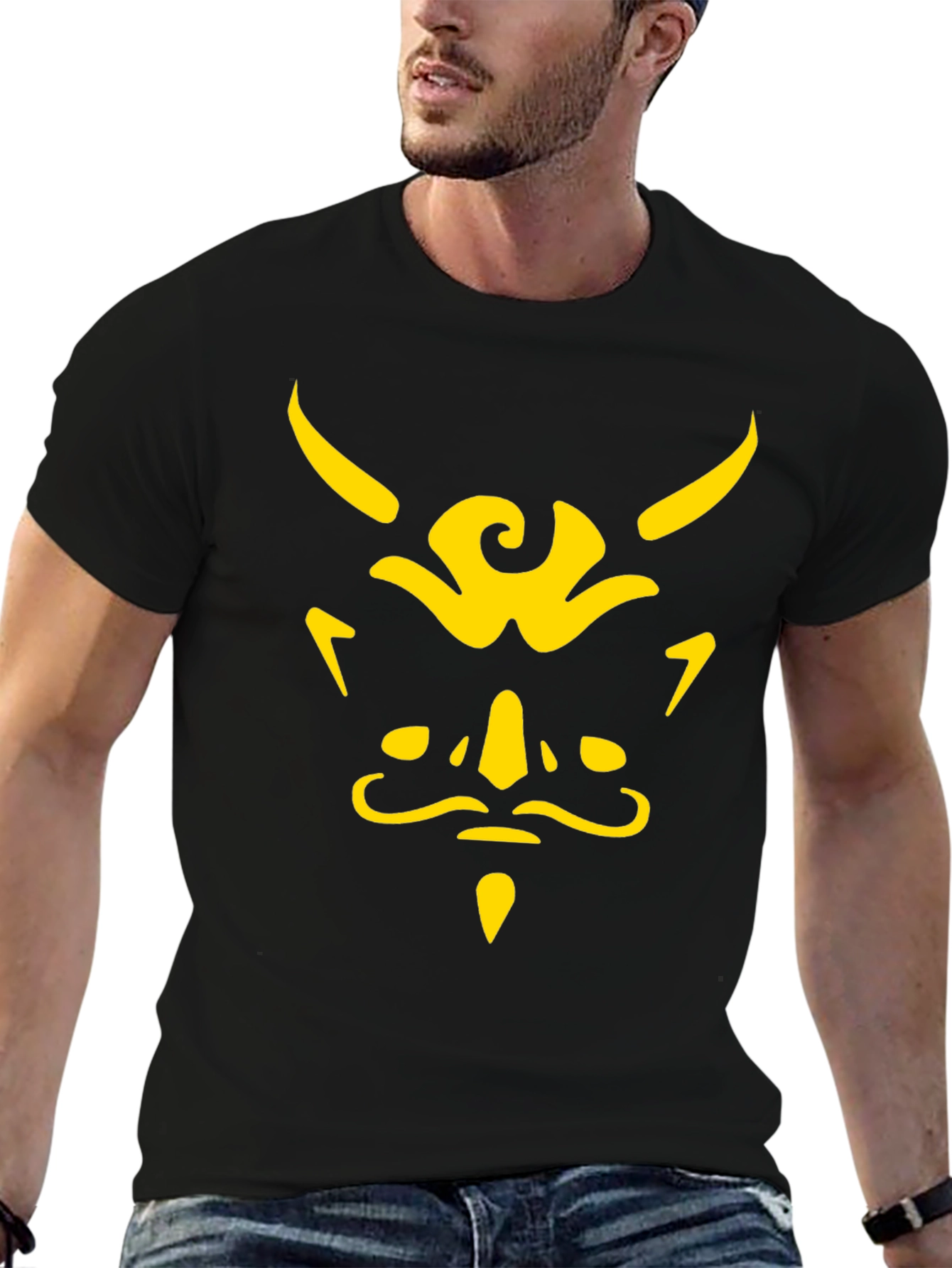 Demon Face Graphic Tee - Black T-Shirt