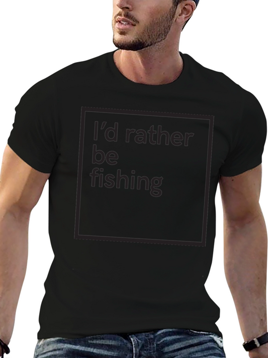 Id Rather Be Fishing Graphic Tee - Soft Black Shirt