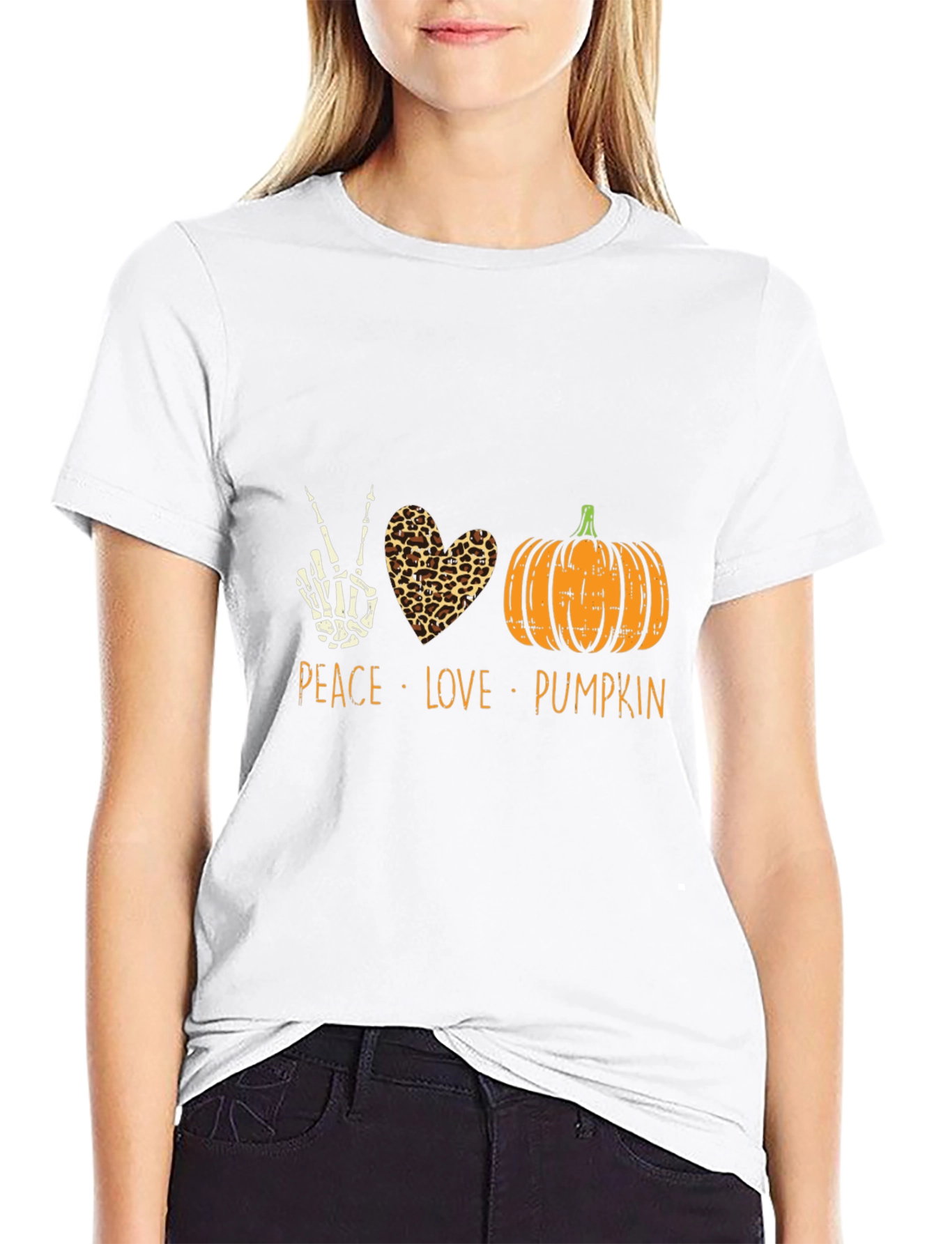 Peace Love Pumpkin Halloween T-Shirt