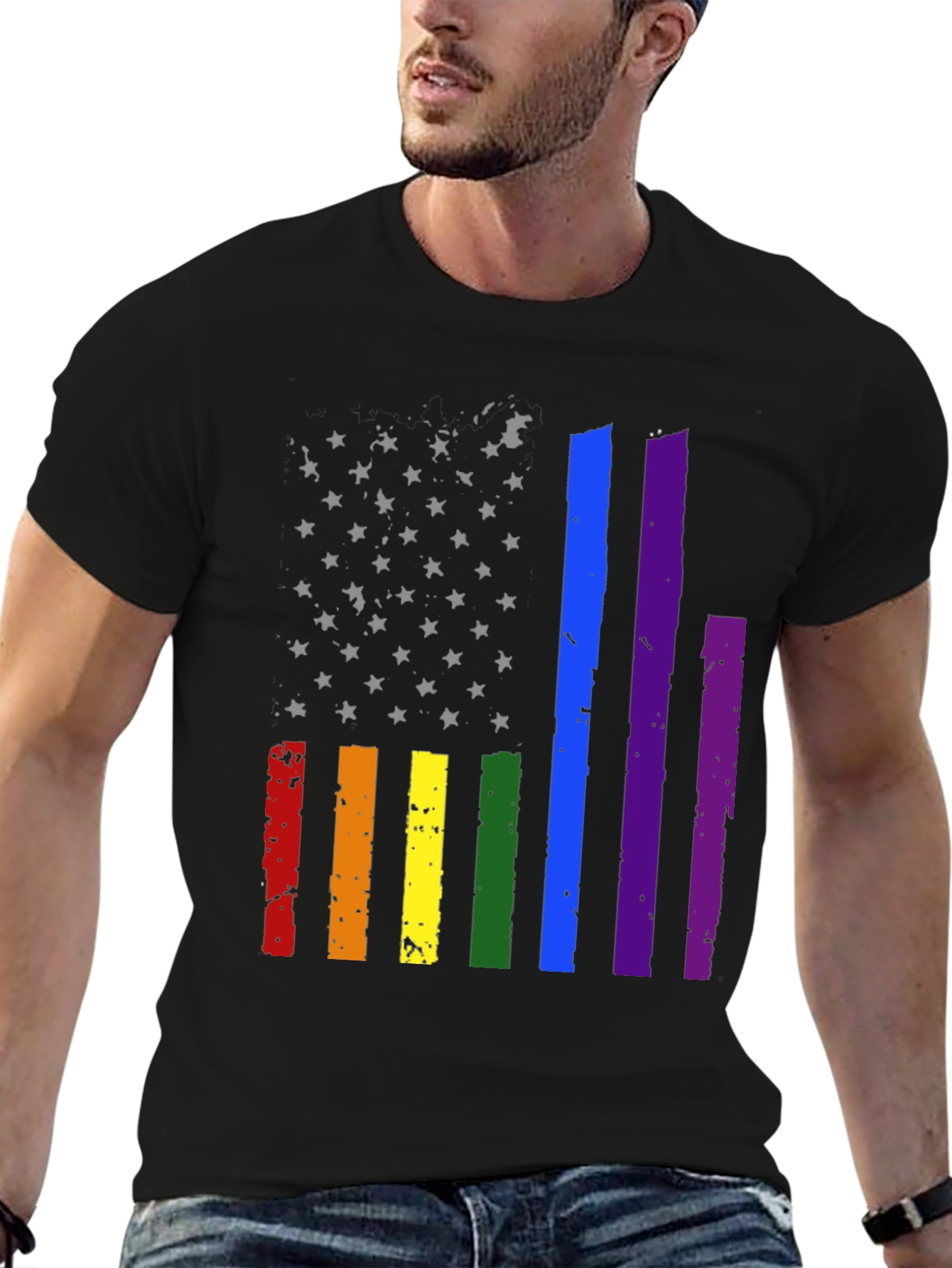 LGBT Pride USA Flag Graphic T-Shirt