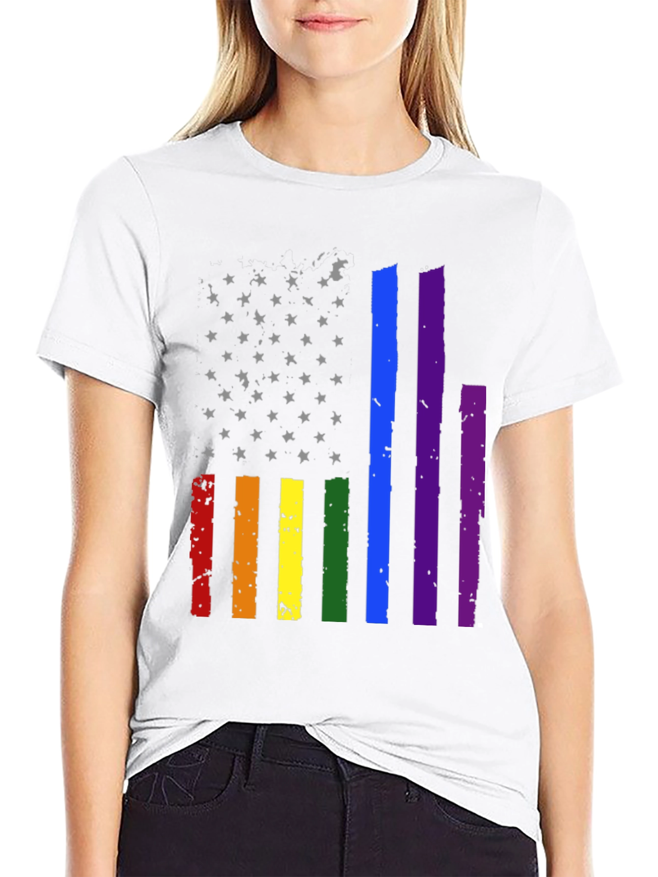 LGBT Pride USA Flag Graphic T-Shirt