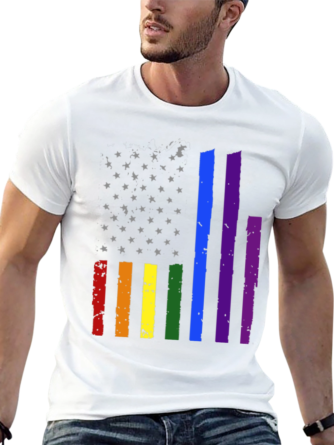 LGBT Pride USA Flag Graphic T-Shirt