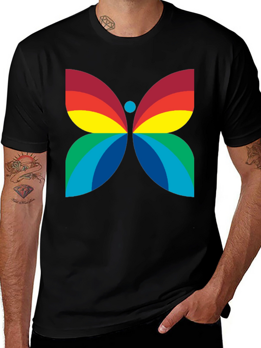 Rainbow Butterfly Graphic Tee - Bold Statement Shirt
