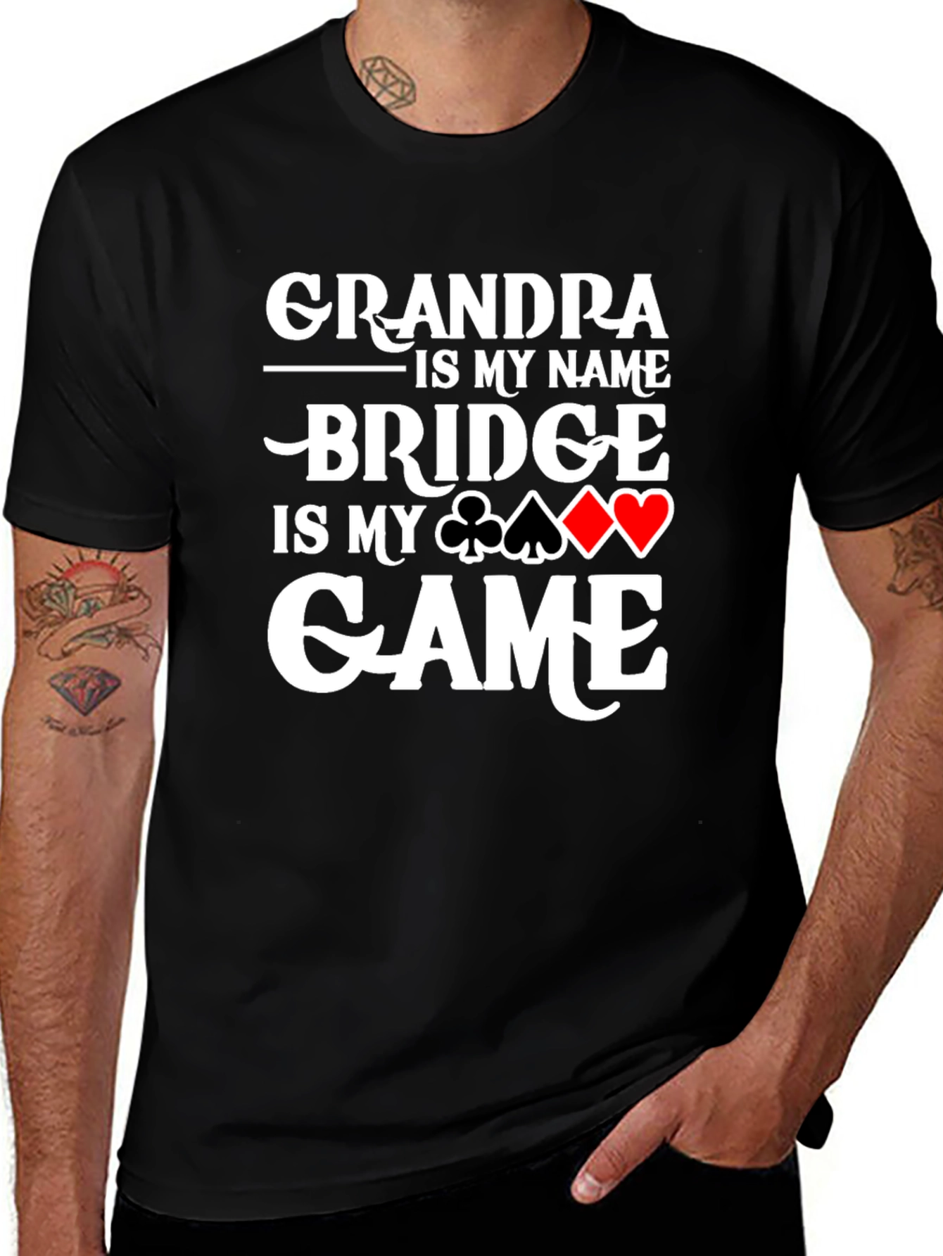 Grandpa Bridge is My Game T-Shirt Card Player Gift