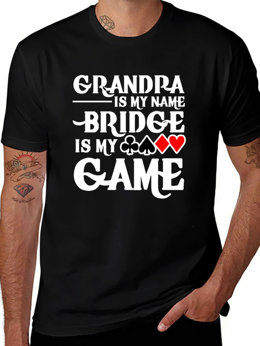 Grandpa Bridge is My Game T-Shirt Card Player Gift