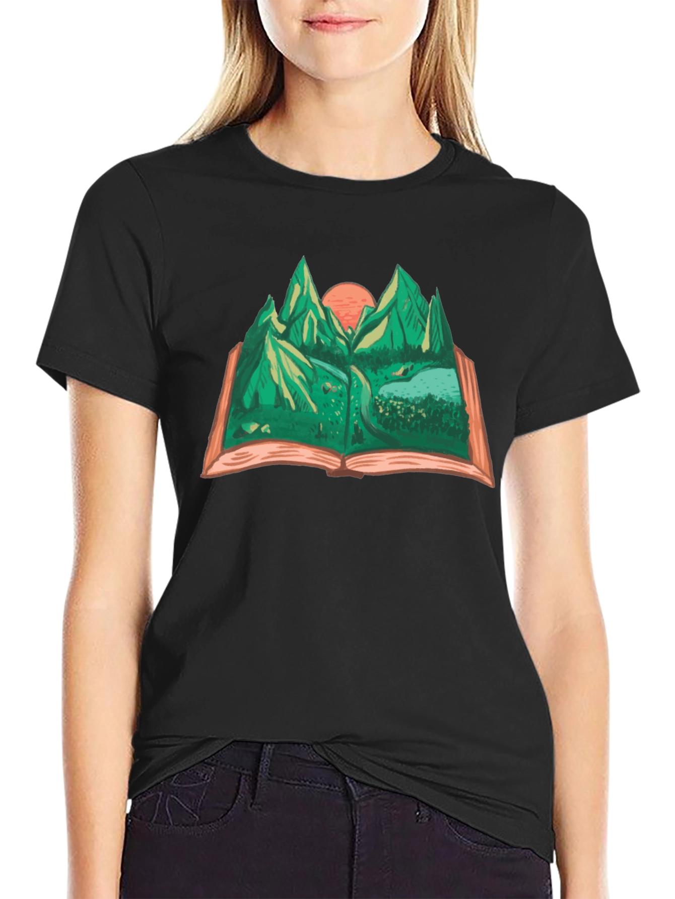 Mountain Landscape Book Graphic Tee