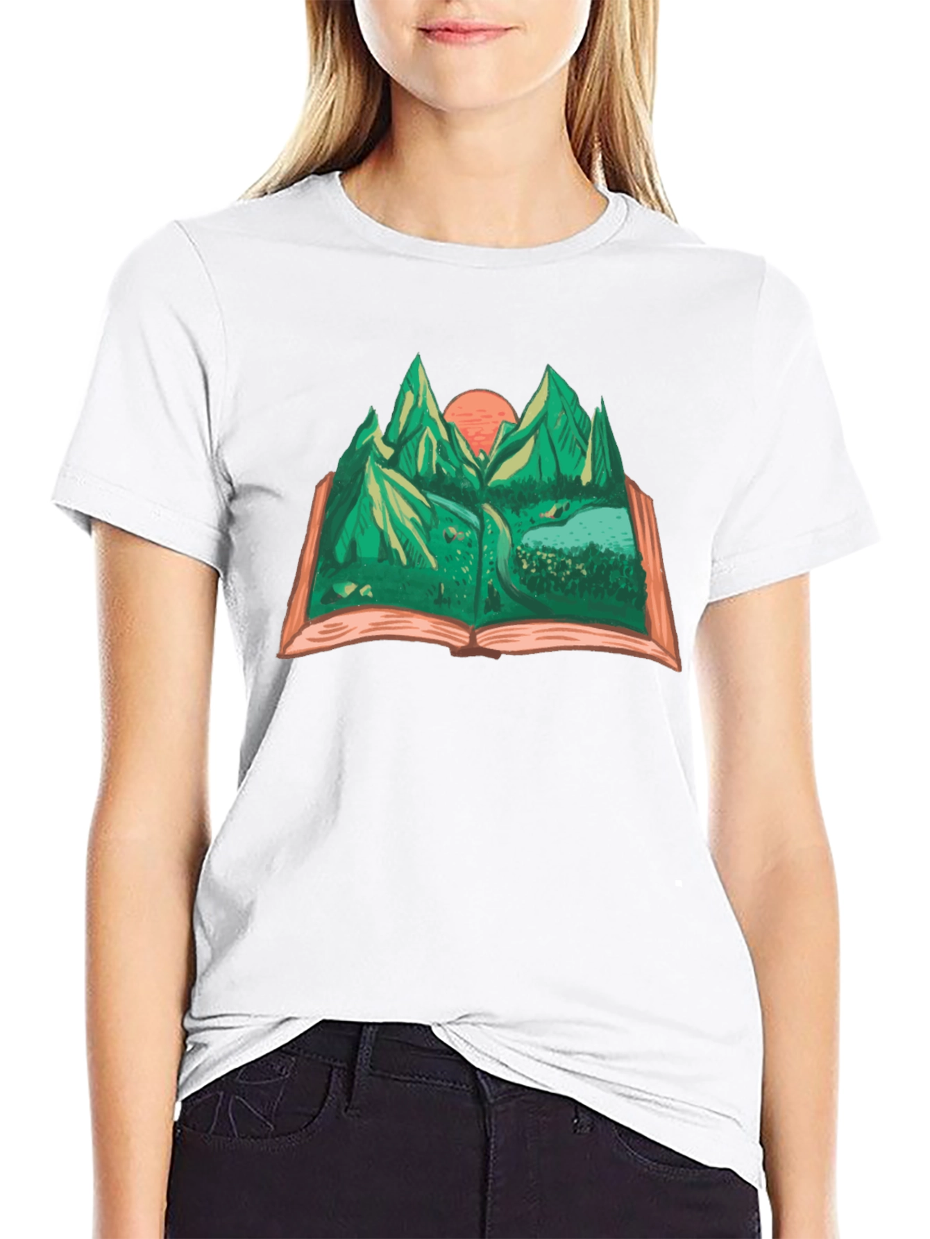 Mountain Landscape Book Graphic Tee