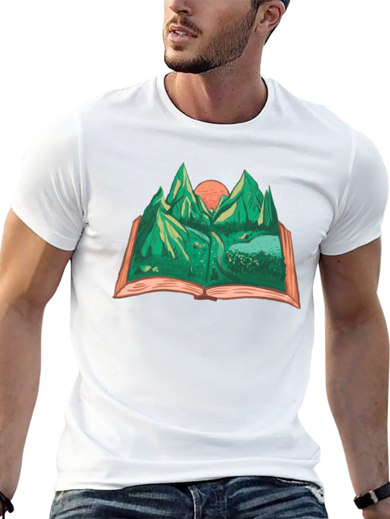 Mountain Landscape Book Graphic Tee
