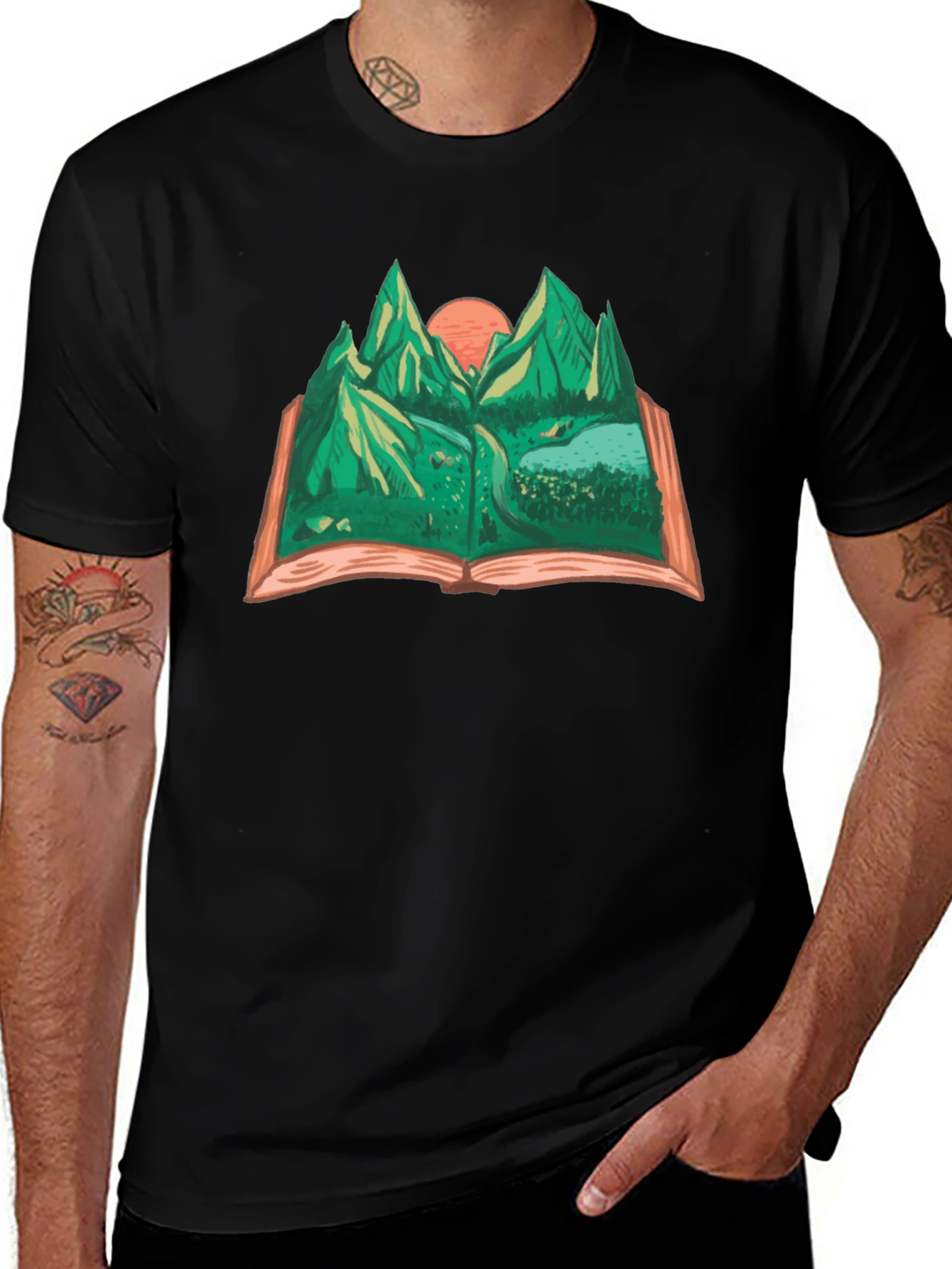 Mountain Landscape Book Graphic Tee