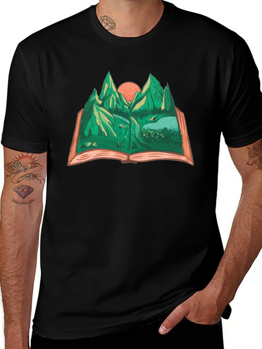 Mountain Landscape Book Graphic Tee