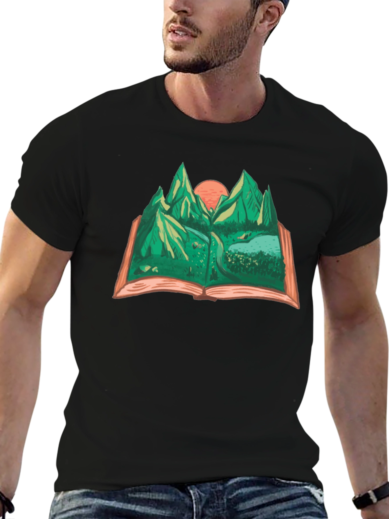 Mountain Landscape Book Graphic Tee