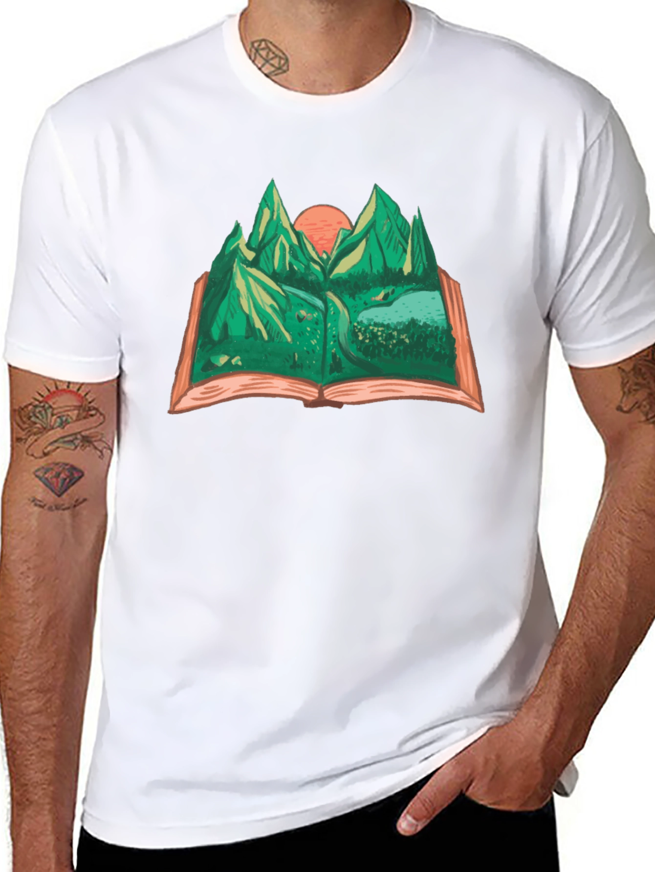 Mountain Landscape Book Graphic Tee