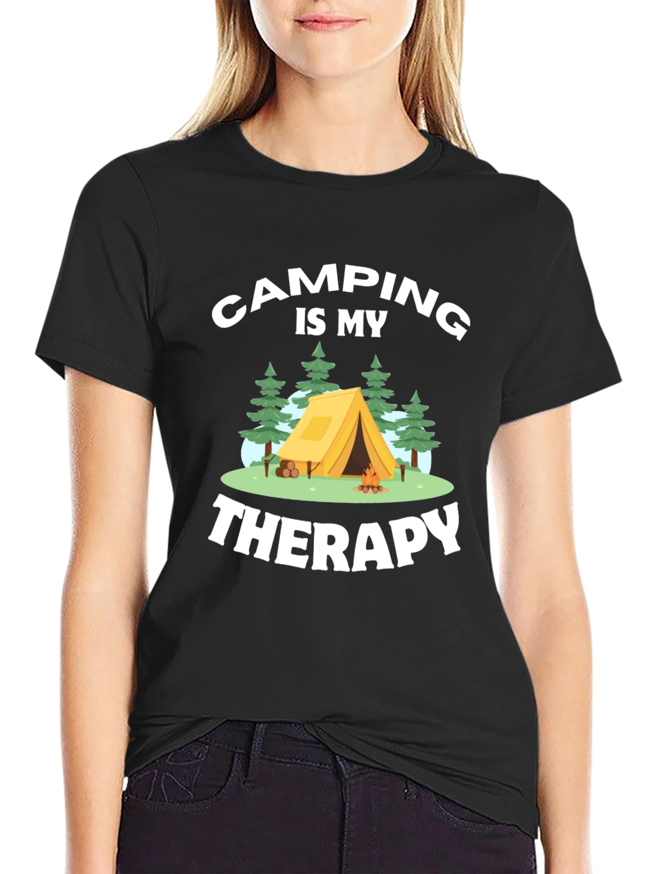 Camping is My Therapy Graphic T-Shirt