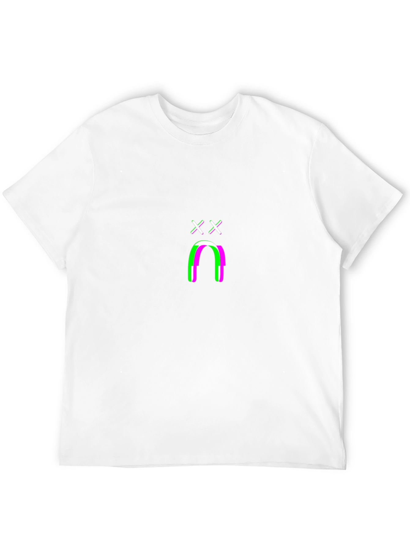 Glitchy Sad Face Graphic Tee - Black