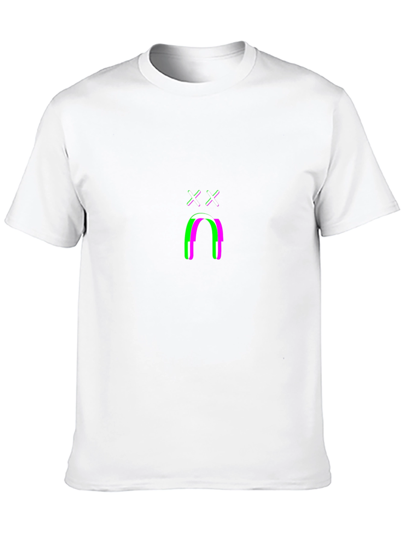 Glitchy Sad Face Graphic Tee - Black