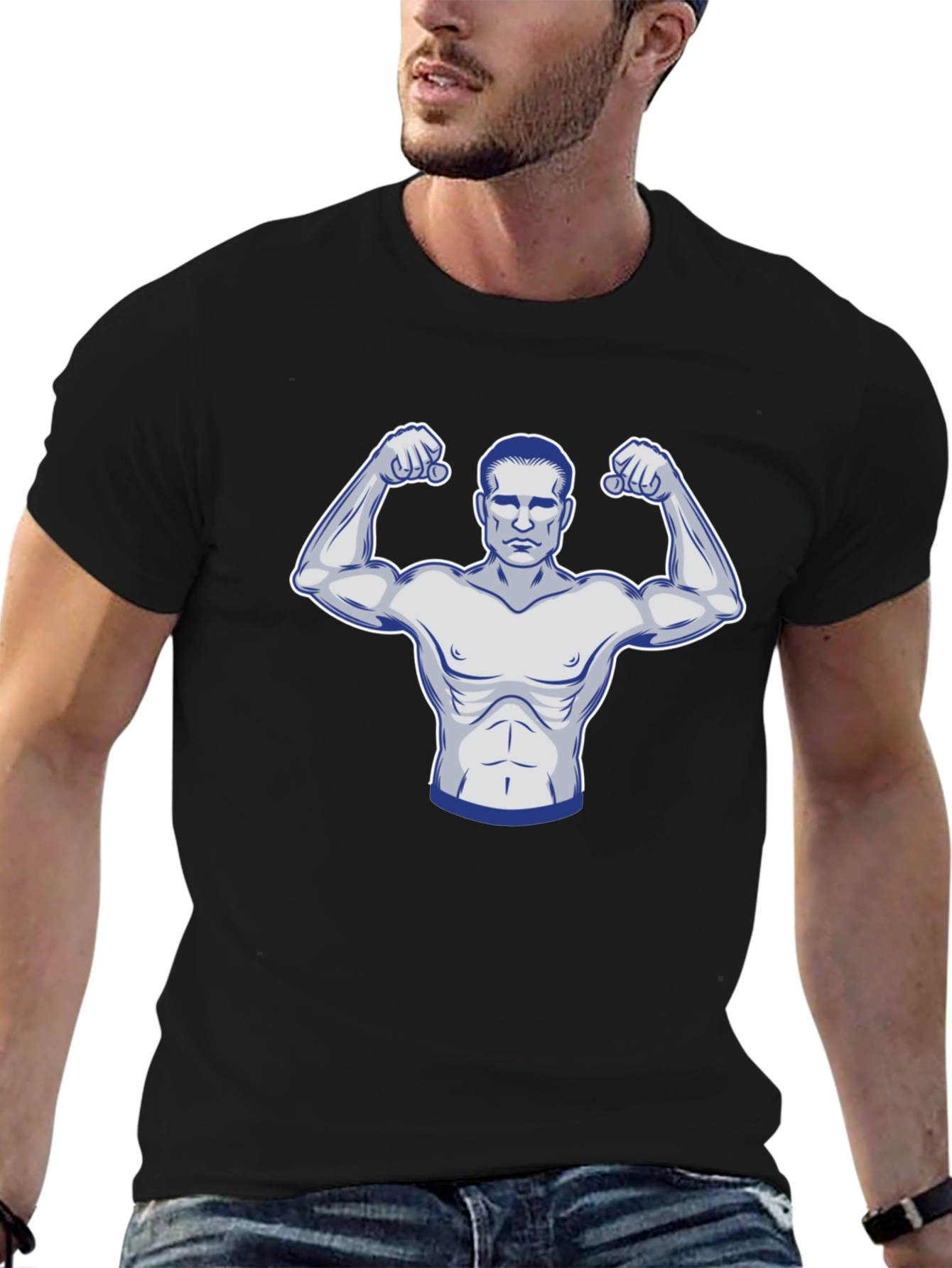 Muscle Man Graphic Tee - Black T-Shirt