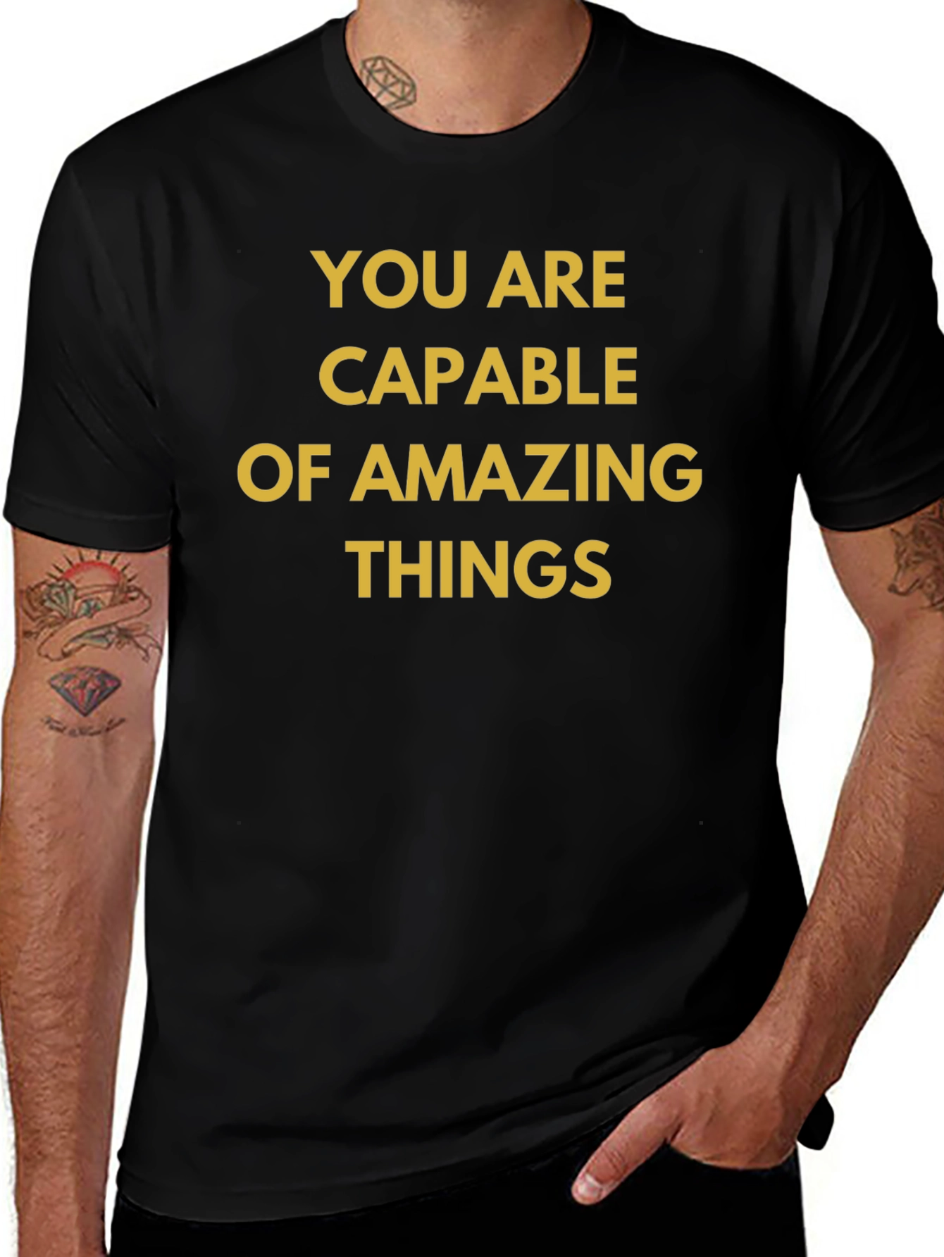 Motivational Black T-Shirt: You Are Capable