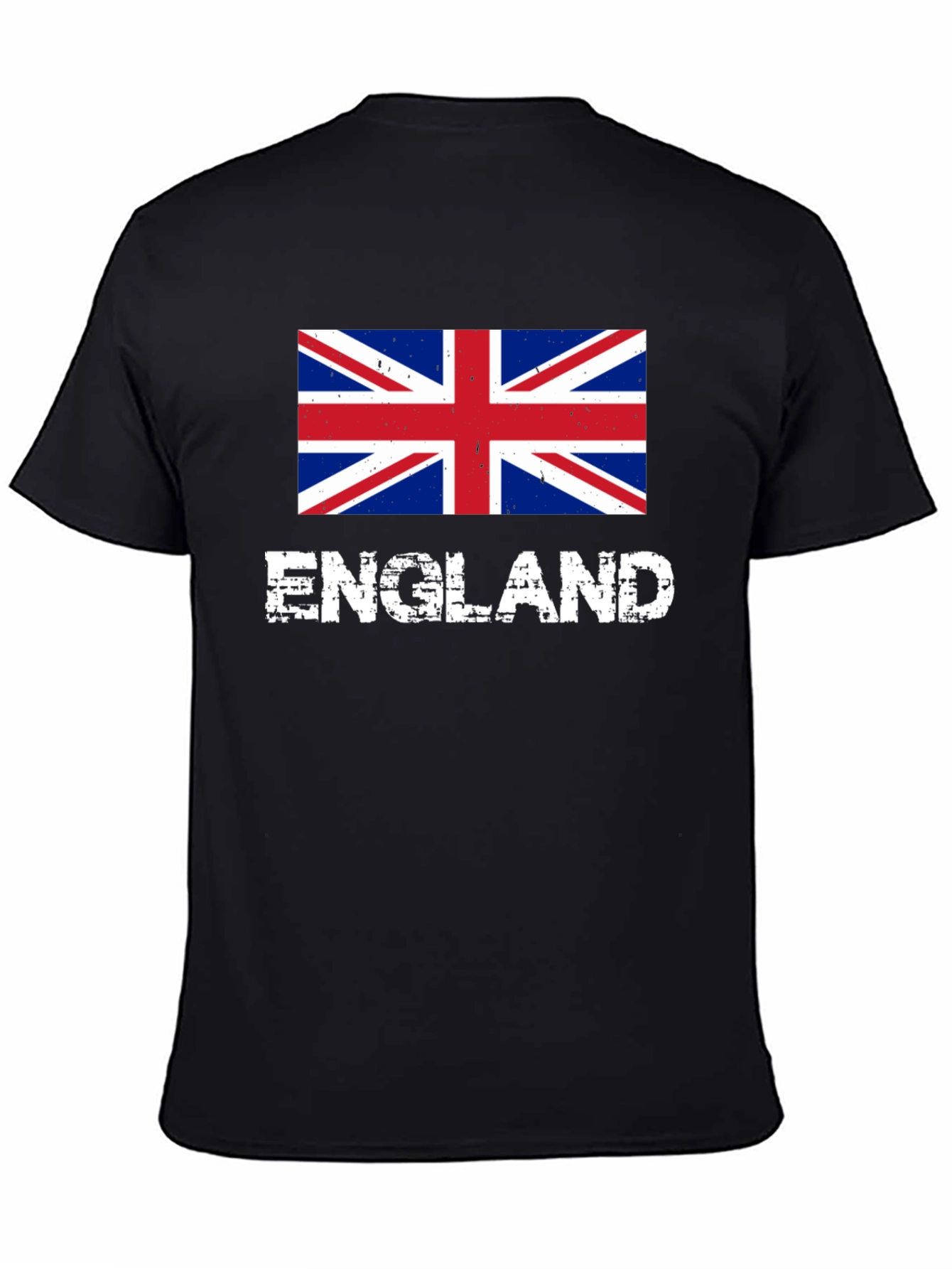 England Flag Graphic T-Shirt - Black Cotton Tee