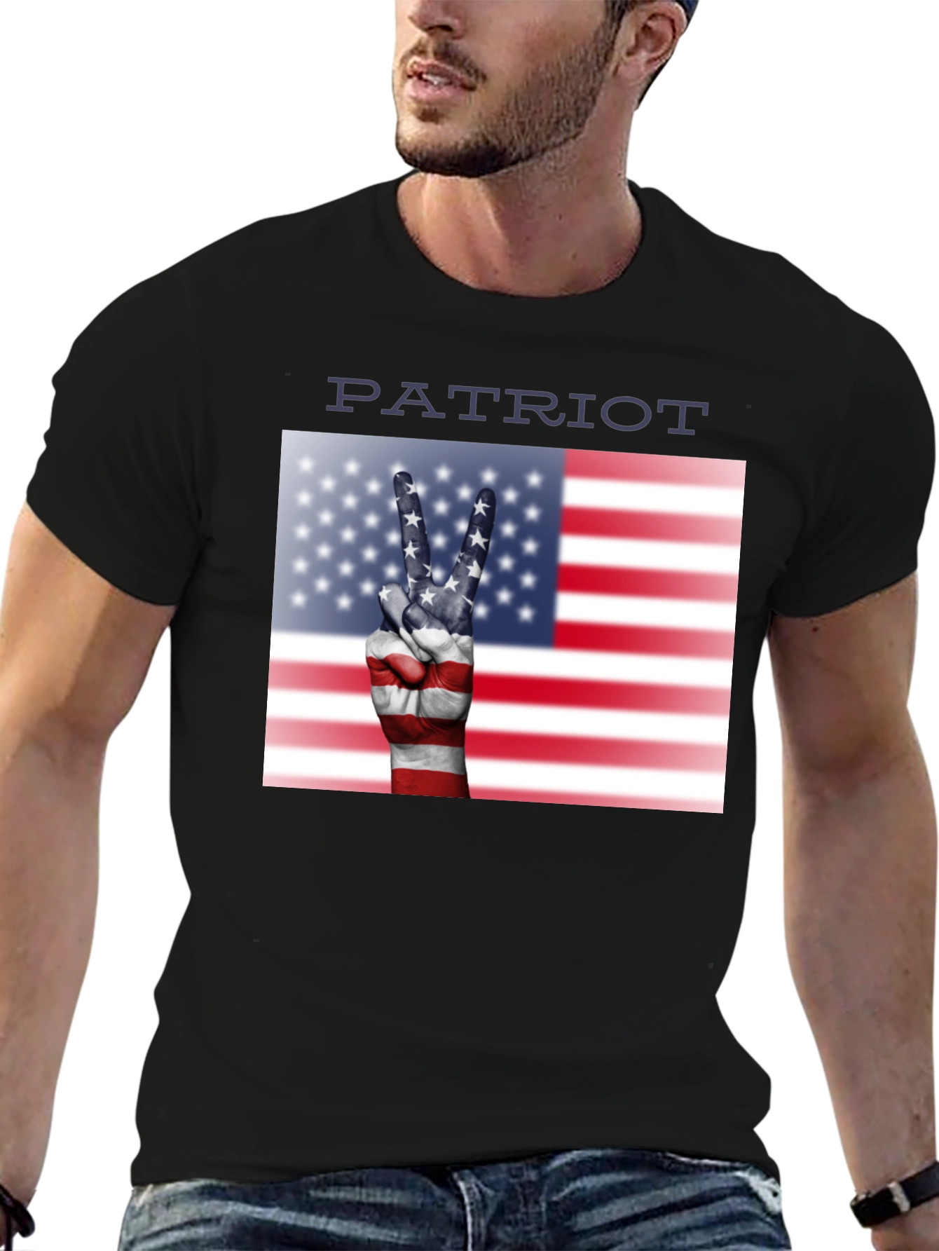 Patriot T-Shirt - Peace USA Flag Hand