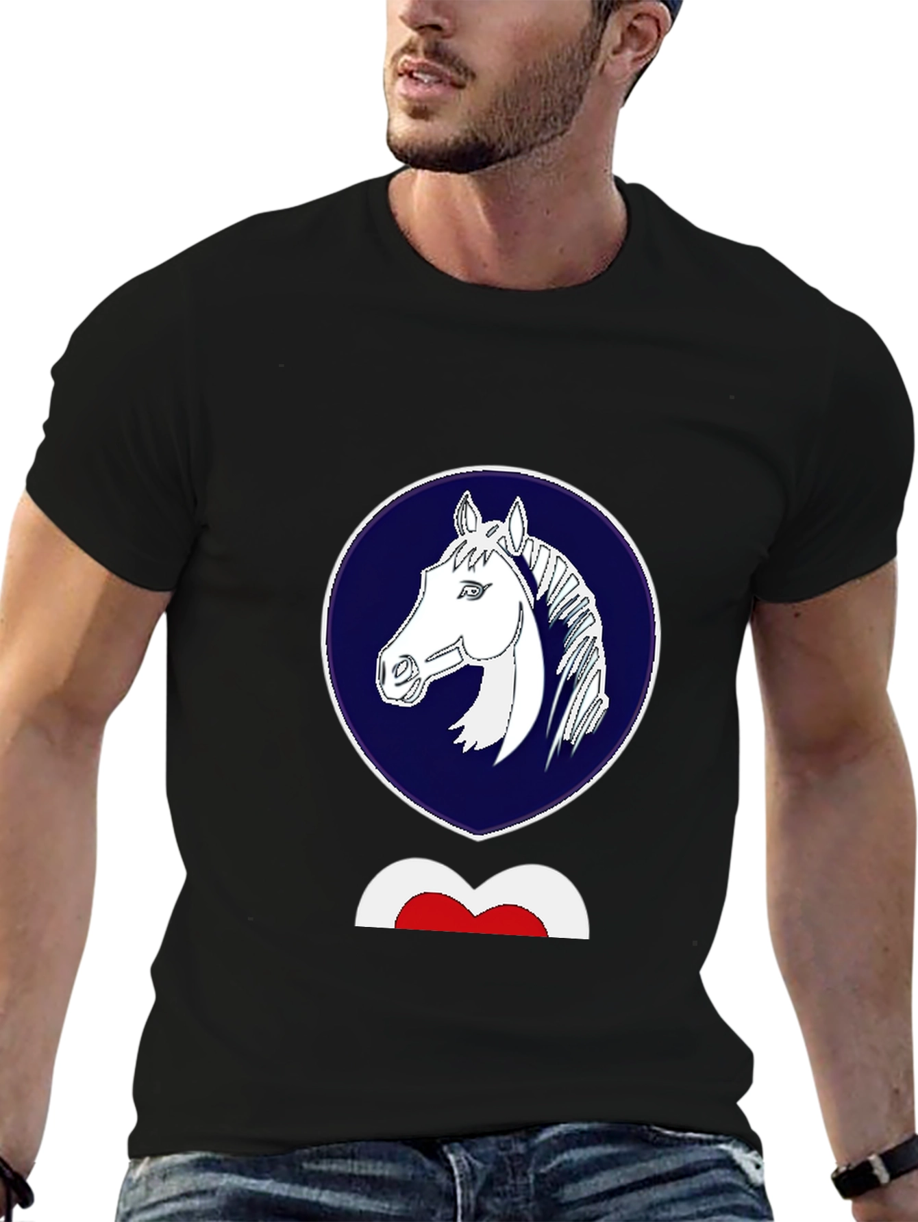 Horse Emblem Black T-Shirt