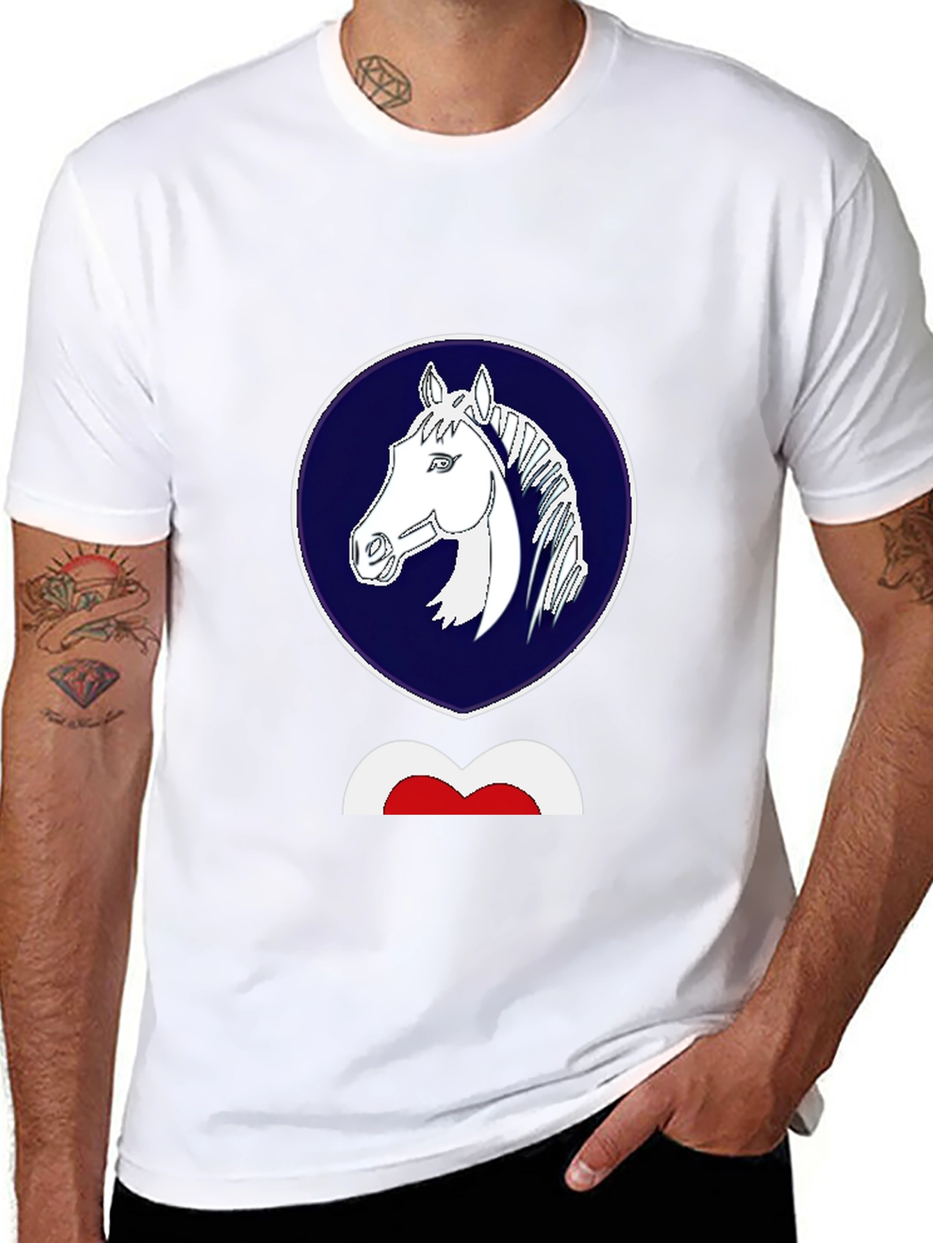 Horse Emblem Black T-Shirt