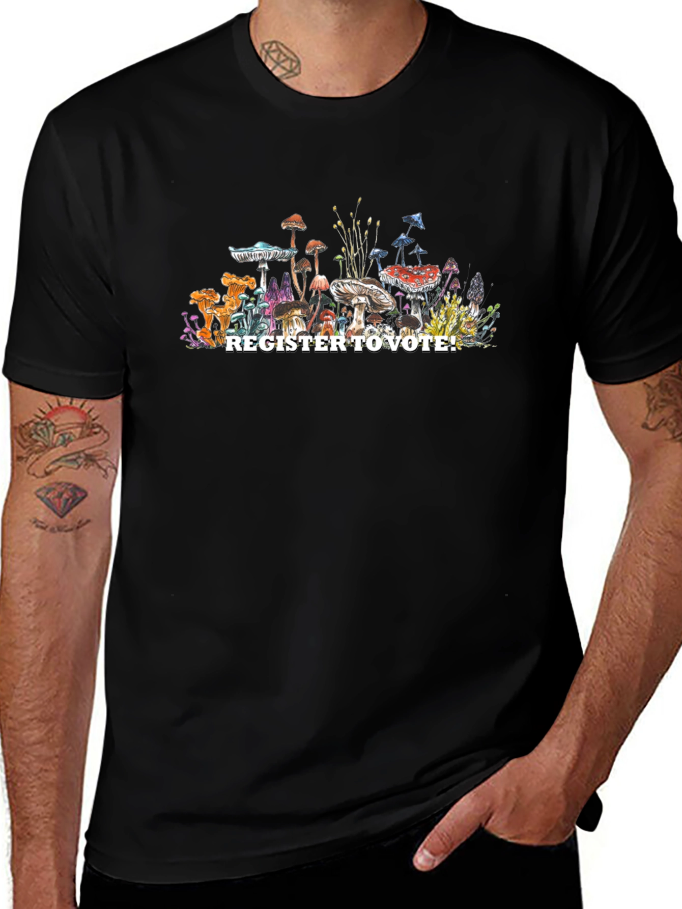 Register to Vote Mushroom Graphic T-Shirt