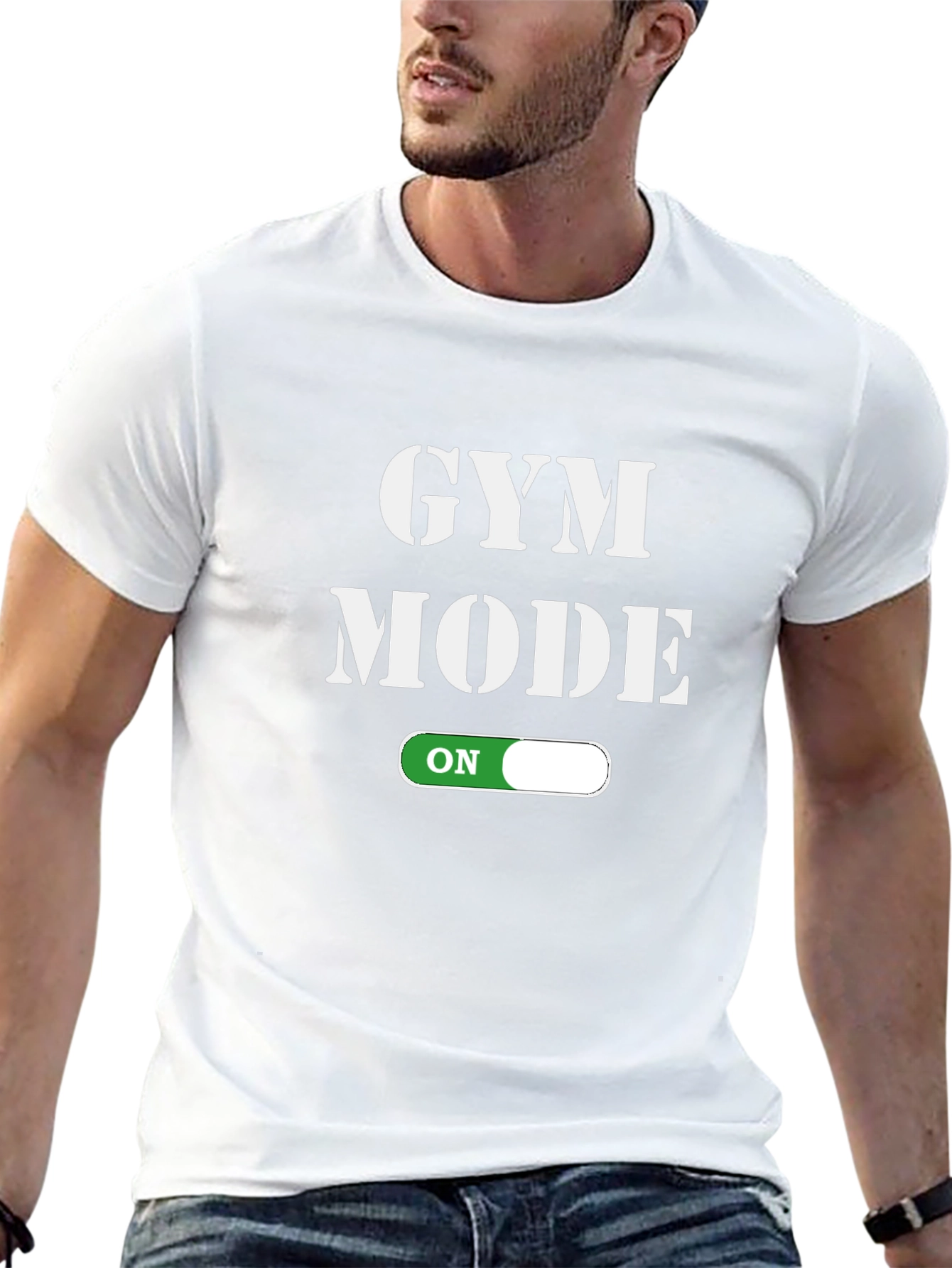 Gym Mode On Black Graphic T-Shirt